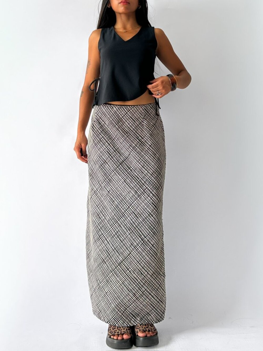 Vintage Y2K Fairweather Beechers Brook Geometric Print Maxi Skirt - Size S